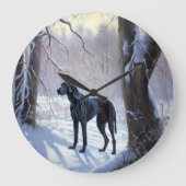 Grote Deen laat het sneeuwen Kerstmis Grote Klok (Voorkant)