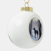 Grote Deen laat het sneeuwen Kerstmis Keramische Bal Ornament (Links)