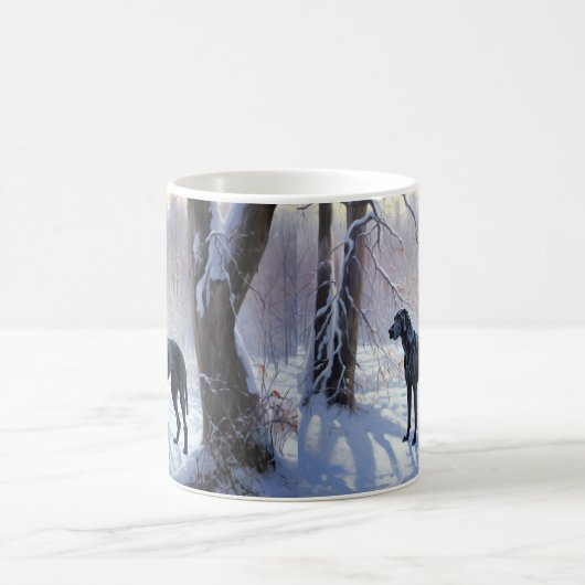 Grote Deen laat het sneeuwen Kerstmis Koffiemok (Center)