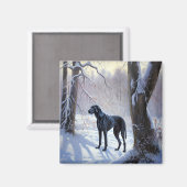 Grote Deen laat het sneeuwen Kerstmis Magneet (Voorkant / Achterkant)