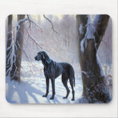 Grote Deen laat het sneeuwen Kerstmis Muismat (Voorkant)