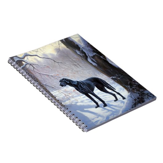 Grote Deen laat het sneeuwen Kerstmis Notitieboek (Rechterzijde)