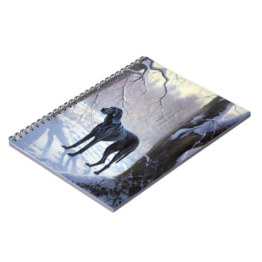 Grote Deen laat het sneeuwen Kerstmis Notitieboek (Linkerzijde)