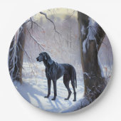 Grote Deen laat het sneeuwen Kerstmis Papieren Bordje (Voorkant)