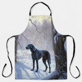 Grote Deen laat het sneeuwen Kerstmis Schort (Voorkant)