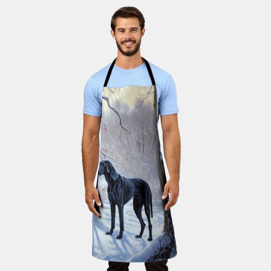 Grote Deen laat het sneeuwen Kerstmis Schort (Gedragen)