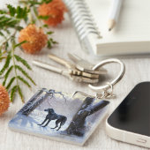 Grote Deen laat het sneeuwen Kerstmis Sleutelhanger (Voorkant Rechts)