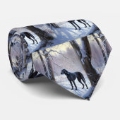 Grote Deen laat het sneeuwen Kerstmis Stropdas (Opgerold)