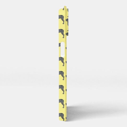 Grote Deen Leuke Hond Silhouet Grid Geel iPhone Hoesje (Rechterkant)