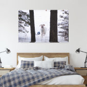 Grote Deen met een bal dit vakantieseizoen Canvas Afdruk (Insitu (Slaapkamer))