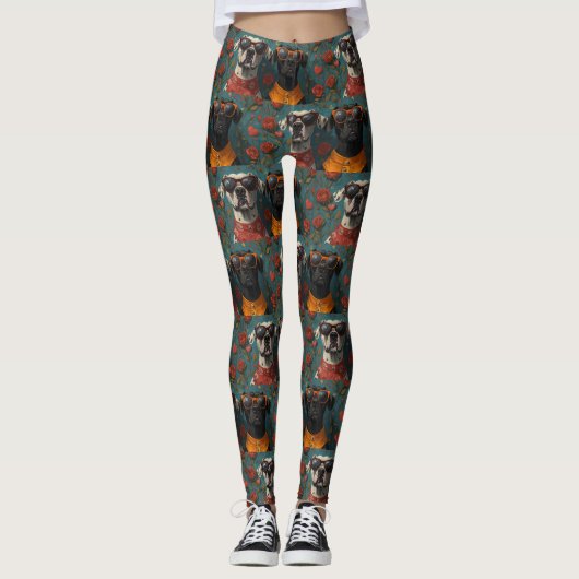 Grote Deen met hart Rozen Valentijnsdag Leggings (Voorkant)