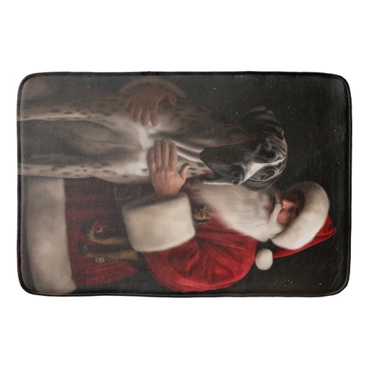 Grote Deen Met Sinterklaas Feestelijke Kerstmis Badmat (Voorkant)