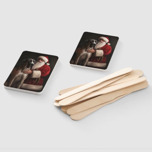 Grote Deen Met Sinterklaas Feestelijke Kerstmis Handwaaier (Niet-gemonteerd)