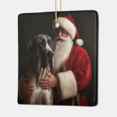 Grote Deen Met Sinterklaas Feestelijke Kerstmis Keramisch Ornament (Links)