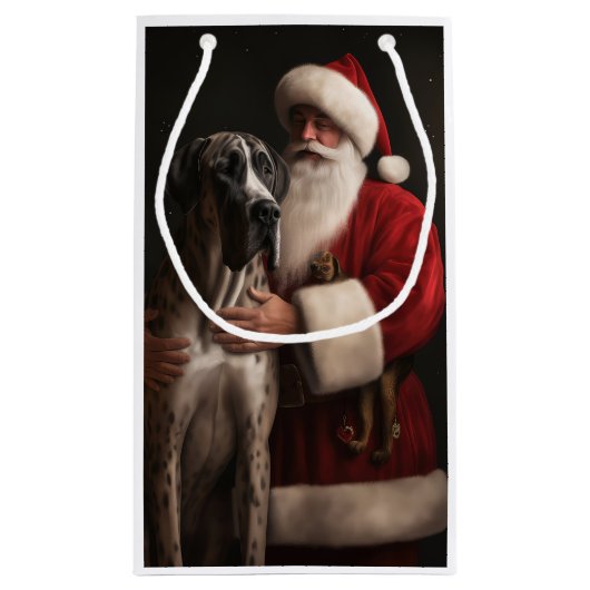 Grote Deen Met Sinterklaas Feestelijke Kerstmis Klein Cadeauzakje (Achterkant)