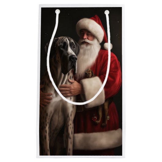 Grote Deen Met Sinterklaas Feestelijke Kerstmis Klein Cadeauzakje (Voorkant)