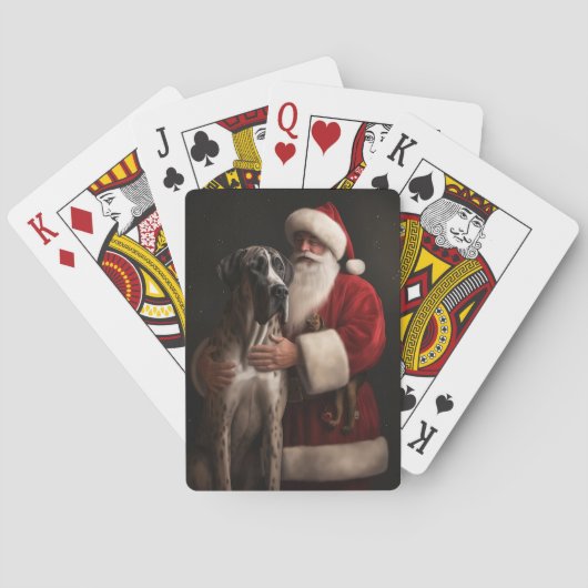 Grote Deen Met Sinterklaas Feestelijke Kerstmis Pokerkaarten (Achterkant)