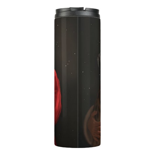 Grote Deen Met Sinterklaas Feestelijke Kerstmis Thermosbeker (Achterkant)