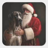 Grote Deen Met Sinterklaas Feestelijke Kerstmis Vierkante Sticker (Voorkant)