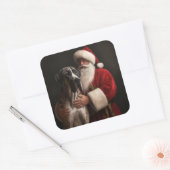 Grote Deen Met Sinterklaas Feestelijke Kerstmis Vierkante Sticker (Envelop)