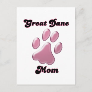 Grote Deen Moeder Roze Pawprint Briefkaart