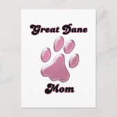 Grote Deen Moeder Roze Pawprint Briefkaart (Voorkant)