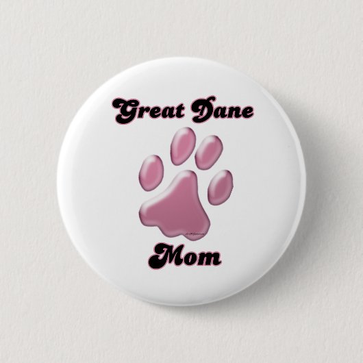 Grote Deen Moeder Roze Pawprint - Button (Voorkant)