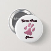 Grote Deen Moeder Roze Pawprint - Button (Voorkant /achterkant)