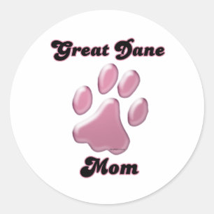 Grote Deen Moeder Roze Pawprint - Sticker