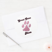 Grote Deen Moeder Roze Pawprint - Sticker (Envelop)