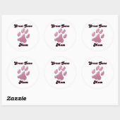 Grote Deen Moeder Roze Pawprint - Sticker (Vel)