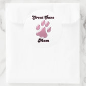 Grote Deen Moeder Roze Pawprint - Sticker (Tas)