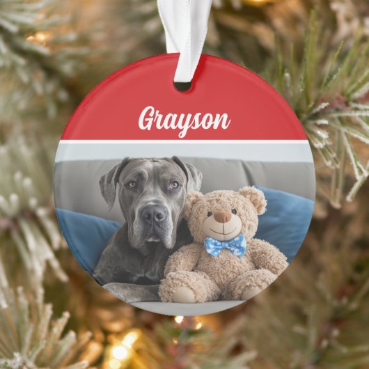 Grote Deen Naam Hond Vakantiefoto Kerstmis Ornament (Boom)