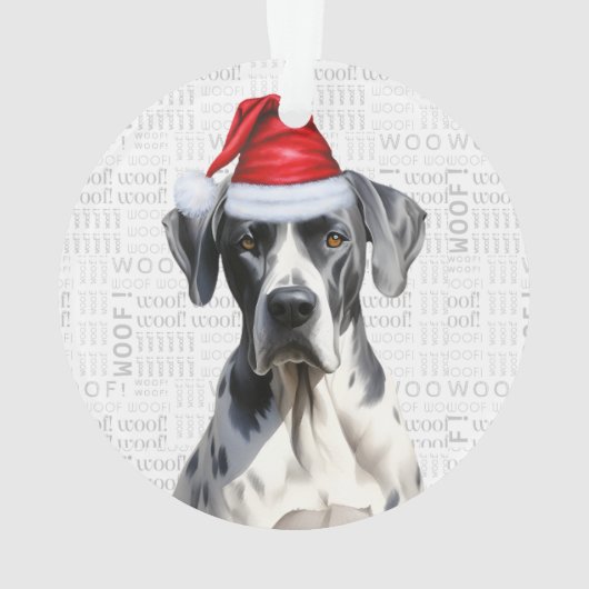 Grote Deen Naam Hond Vakantiefoto Kerstmis Ornament (achterkant)