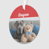 Grote Deen Naam Hond Vakantiefoto Kerstmis Ornament (voorkant)