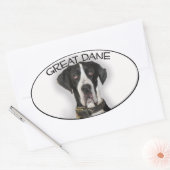 Grote Deen - Natuurlijke oren Ovale Sticker (Envelop)