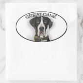 Grote Deen - Natuurlijke oren Ovale Sticker (Tas)