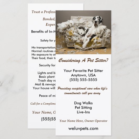 Grote Deen Ontspannen op Kauwbank Pet Sitter (Voorkant / Achterkant)