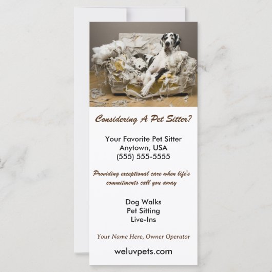 Grote Deen Ontspannen op Kauwbank Pet Sitter (Voorkant)