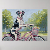 Grote Deen op een fietsmuur Art Poster Print (Voorkant)