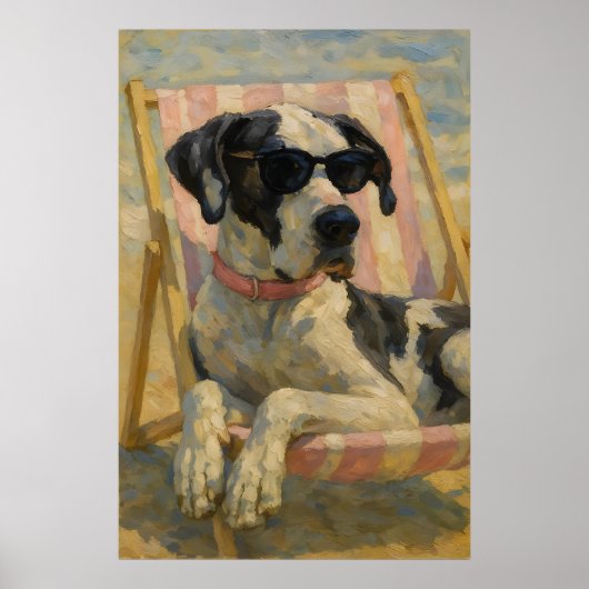 Grote Deen op het strand Wall Art Poster Print (Voorkant)