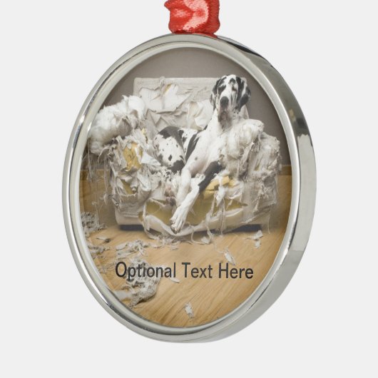Grote Deen Op Kauwbank Pet Sitter Metalen Ornament (Links)