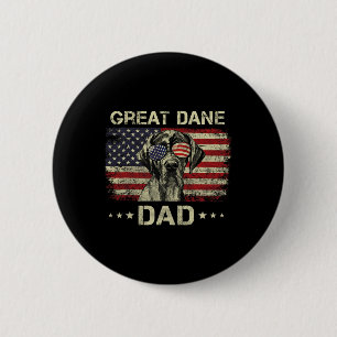 Grote Deen Papa Hondenliefhebbers Amerikaanse vlag Ronde Button 5,7 Cm
