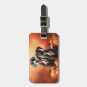 Grote Deen Puppy Herfst Delight Pompoen Bagagelabel (Voorkant verticaal)