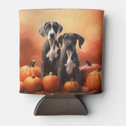 Grote Deen Puppy Herfst Delight Pompoen Blikjeskoeler (Voorkant)