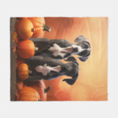 Grote Deen Puppy Herfst Delight Pompoen Fleece Deken (Voorkant (Horizontaal))