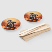 Grote Deen Puppy Herfst Delight Pompoen Handwaaier (Niet-gemonteerd)