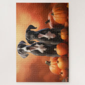 Grote Deen Puppy Herfst Delight Pompoen Legpuzzel (Verticaal)
