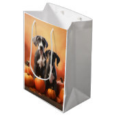 Grote Deen Puppy Herfst Delight Pompoen Medium Cadeauzakje (Voorkant Gekanteld)