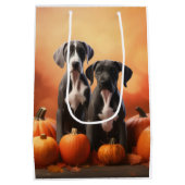Grote Deen Puppy Herfst Delight Pompoen Medium Cadeauzakje (Achterkant)